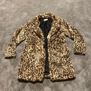Leopard Print Faux Fur Coat Charlotte Russe